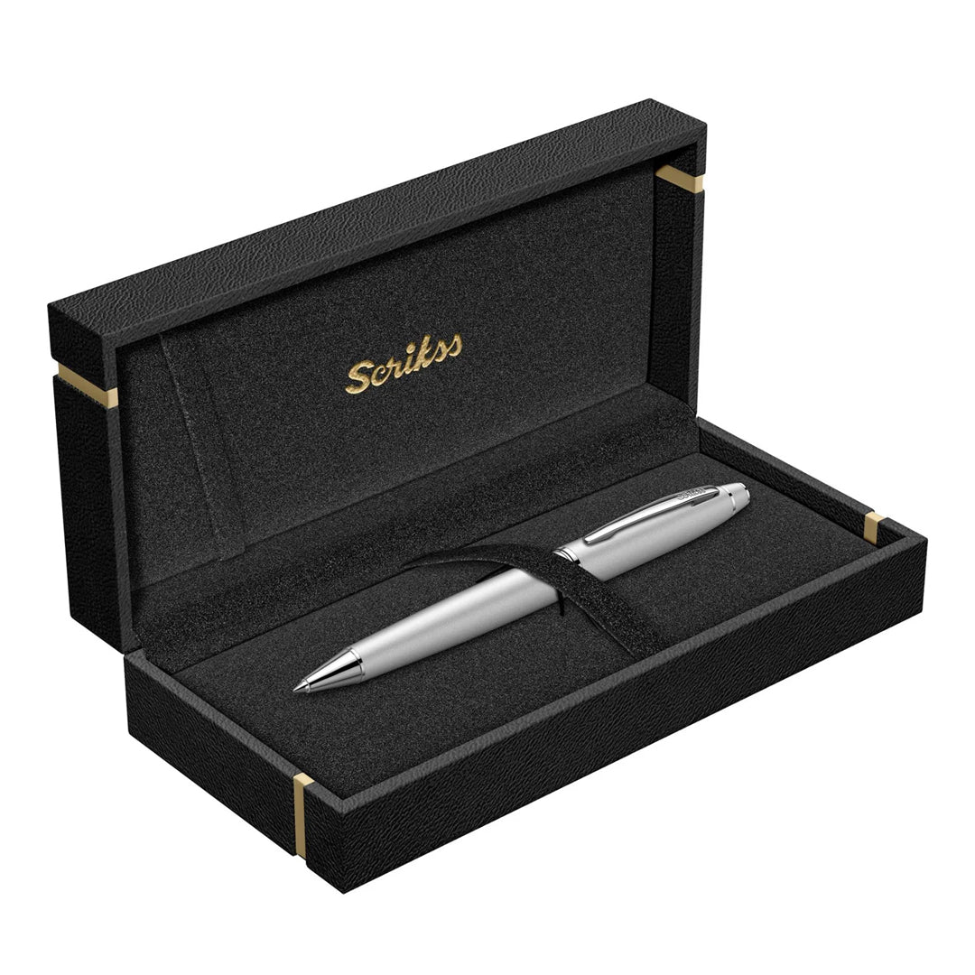 Scrikss |Noble 35 |Ballpoint Pen|Matte Chrome-CT - SCOOBOO - Scrikss