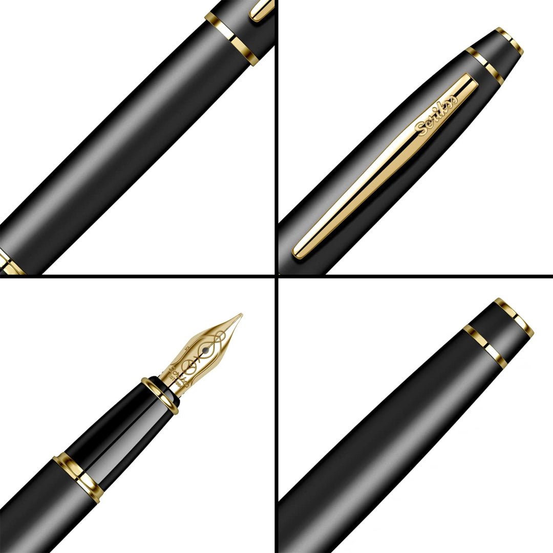 Scrikss Noble Black Gold Fountain Pen - SCOOBOO - 85957 - TGM - Fountain Pen