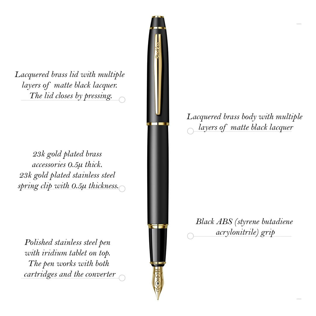 Scrikss Noble Black Gold Fountain Pen - SCOOBOO - 85957 - TGM - Fountain Pen