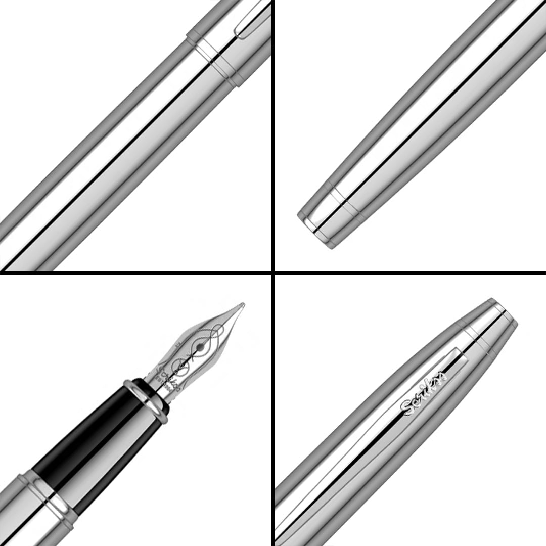 Scrikss Noble Chrome Fountain Pen - SCOOBOO - 54168 - TGM - Fountain Pen