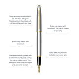 Scrikss Noble Gold Chrome Fountain Pen - SCOOBOO - 54182 - TGM - Fountain Pen