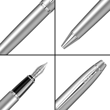 Scrikss Noble Matt Chrome Fountain Pen - SCOOBOO - 54199 - TGM - Fountain Pen