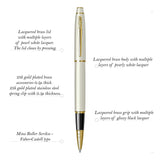 Scrikss Noble Pearl White GT Roller Pen - SCOOBOO - 78720 - TGM - Roller Ball Pen