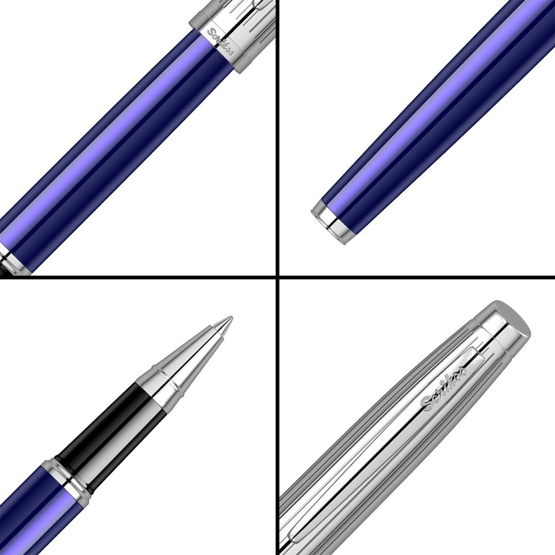 Scrikss Oscar 39 Blue Chrome - CT Rollerball Pen - SCOOBOO - 66727 - TGM - Roller Ball Pen