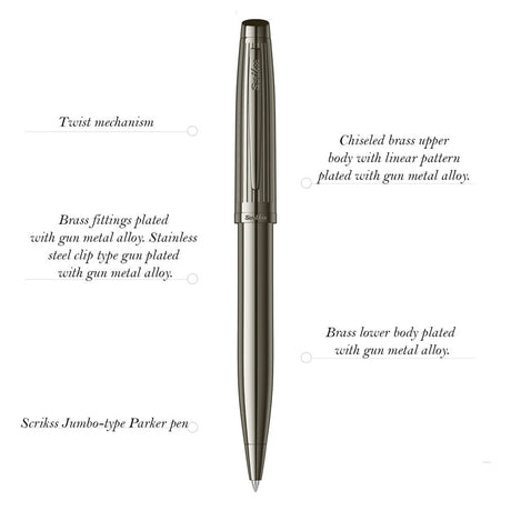 Scrikss Oscar 39 Titanium - TT Ballpoint Pen - SCOOBOO - 66789 - TGM - Ball Pen