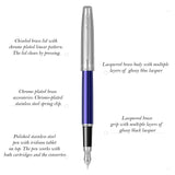 Scrikss Oscar Blue Chrome Fountain Pen - SCOOBOO - 66673 - TGM - Fountain Pen