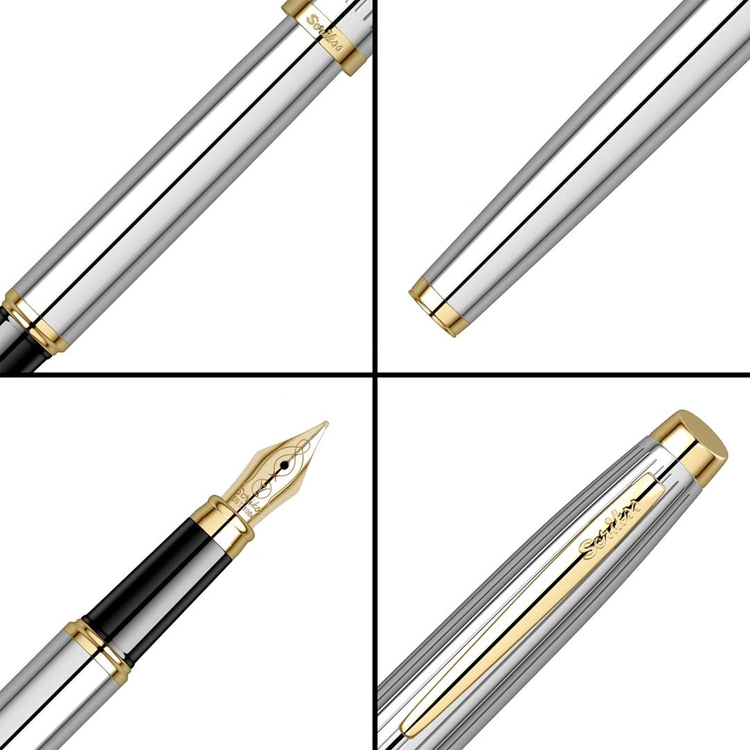 Scrikss Oscar Chrome Fountain Pen - SCOOBOO - 66697 - TGM - Fountain Pen