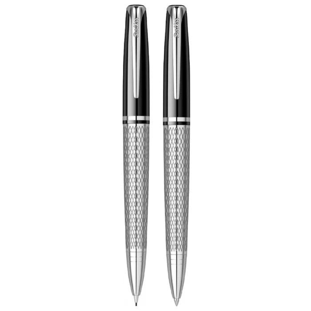 Scrikss Pera 477 Black CT Ballpoint Pen + Mechanical Pencil Set - SCOOBOO - 57251 - TGM - Ball Pen