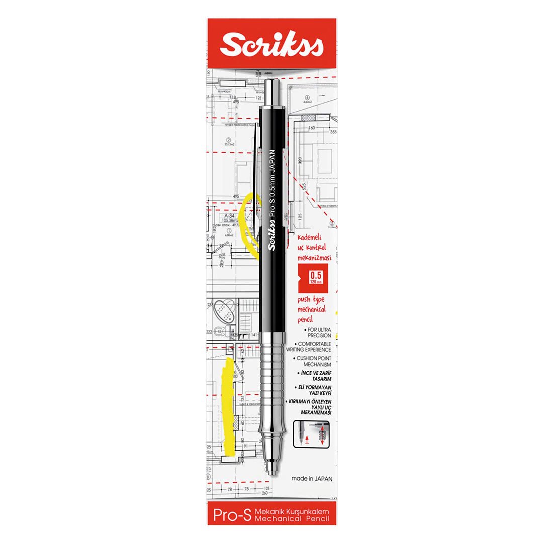 Scrikss | Pro - S 0.7mm | Mechanical Pencil | Black - SCOOBOO - 69971 - Mechanical Pencil