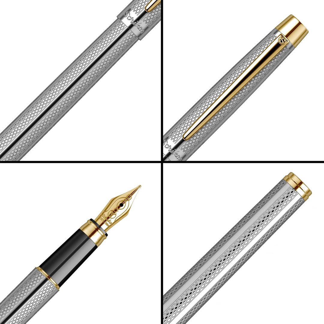 Scrikss Venus 722 Chrome - GT Fountain Pen - Medium - SCOOBOO - 71615 - TGM - Fountain Pen