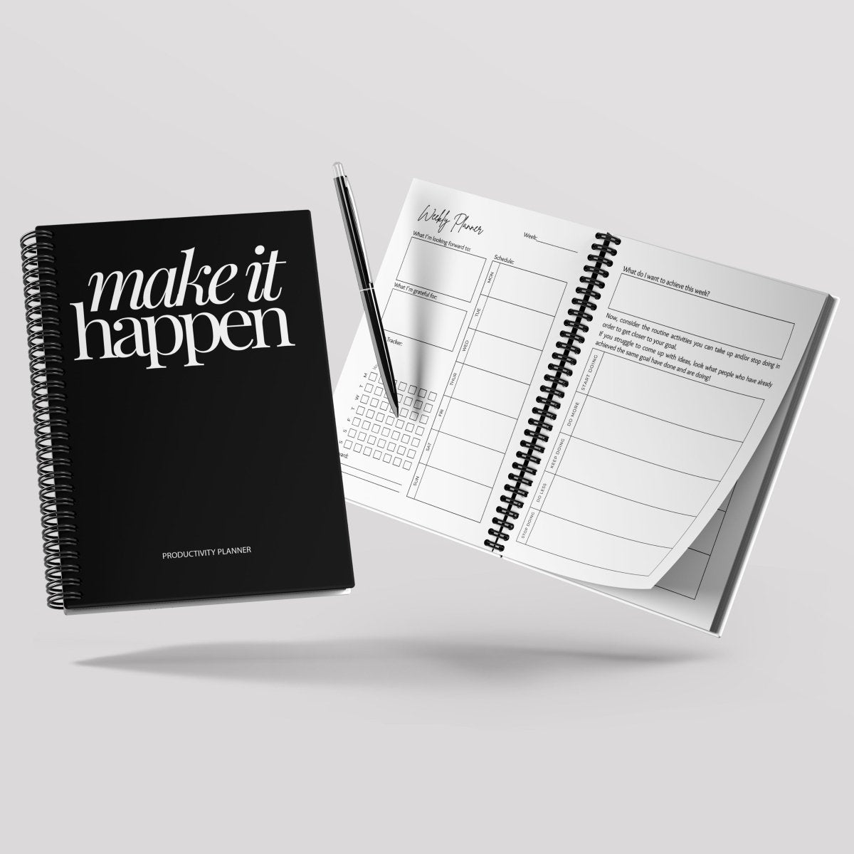 Simply Scribble Productivity Undated Daily Planner Inspired by Kaizen - SCOOBOO - SSDP - BL - Planners