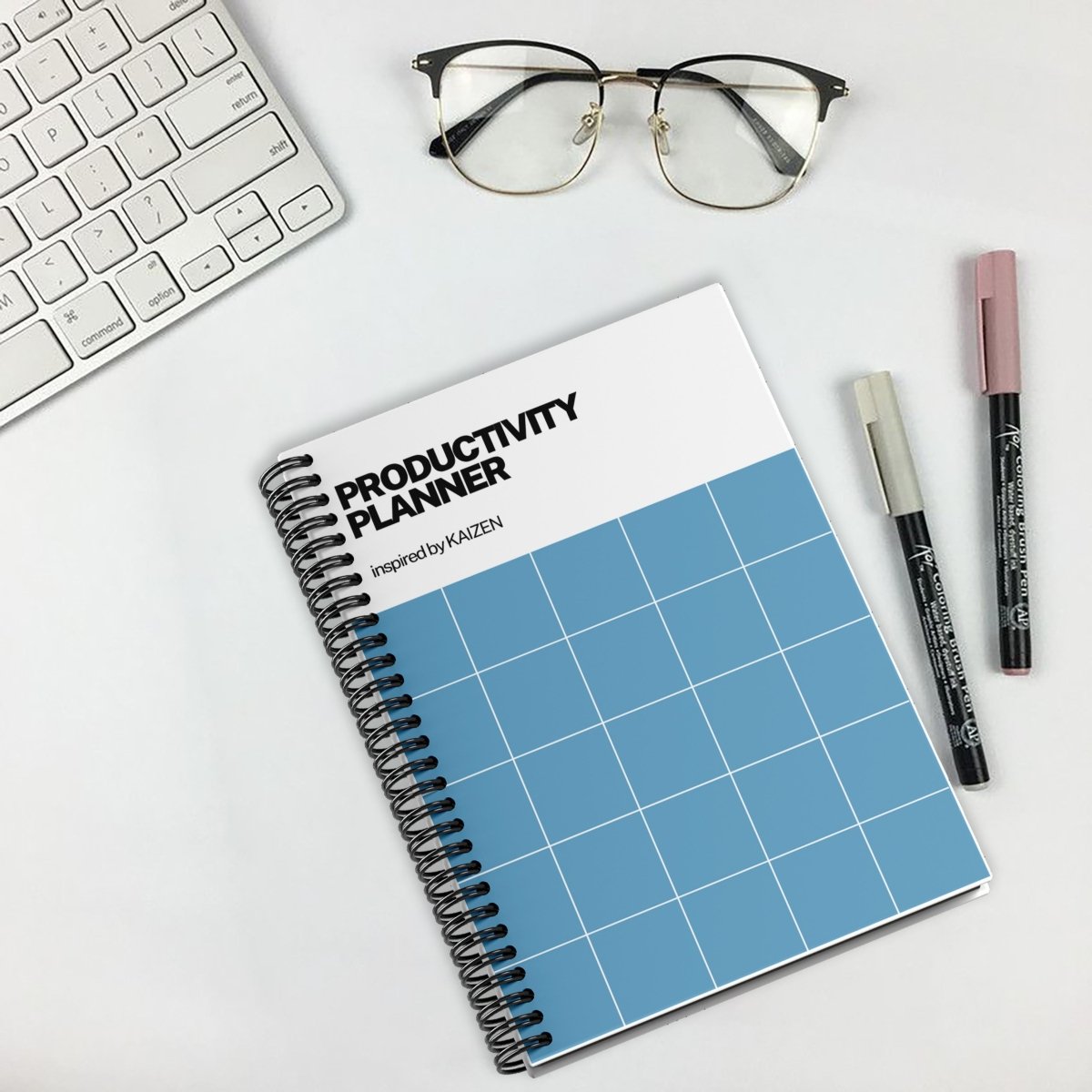 Simply Scribble Productivity Undated Daily Planner Inspired by Kaizen - SCOOBOO - SSDP - BW - Planners