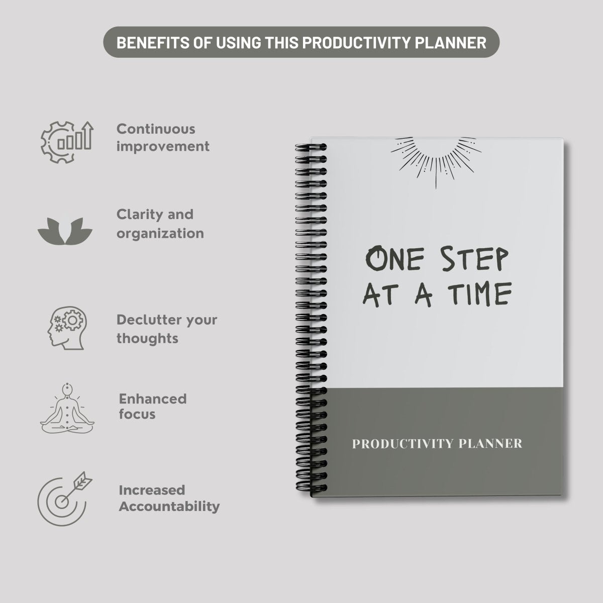 Simply Scribble Productivity Undated Daily Planner Inspired by Kaizen - SCOOBOO - SSDP - OST - Planners