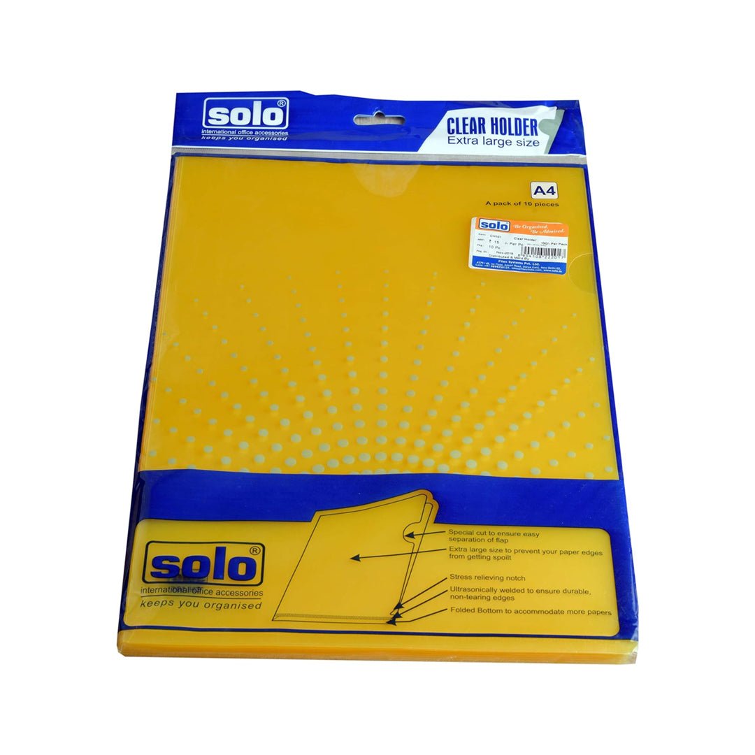 Solo Clear Folder A4 Size Pack Of 10 - SCOOBOO - CH101 - Folders & Fillings