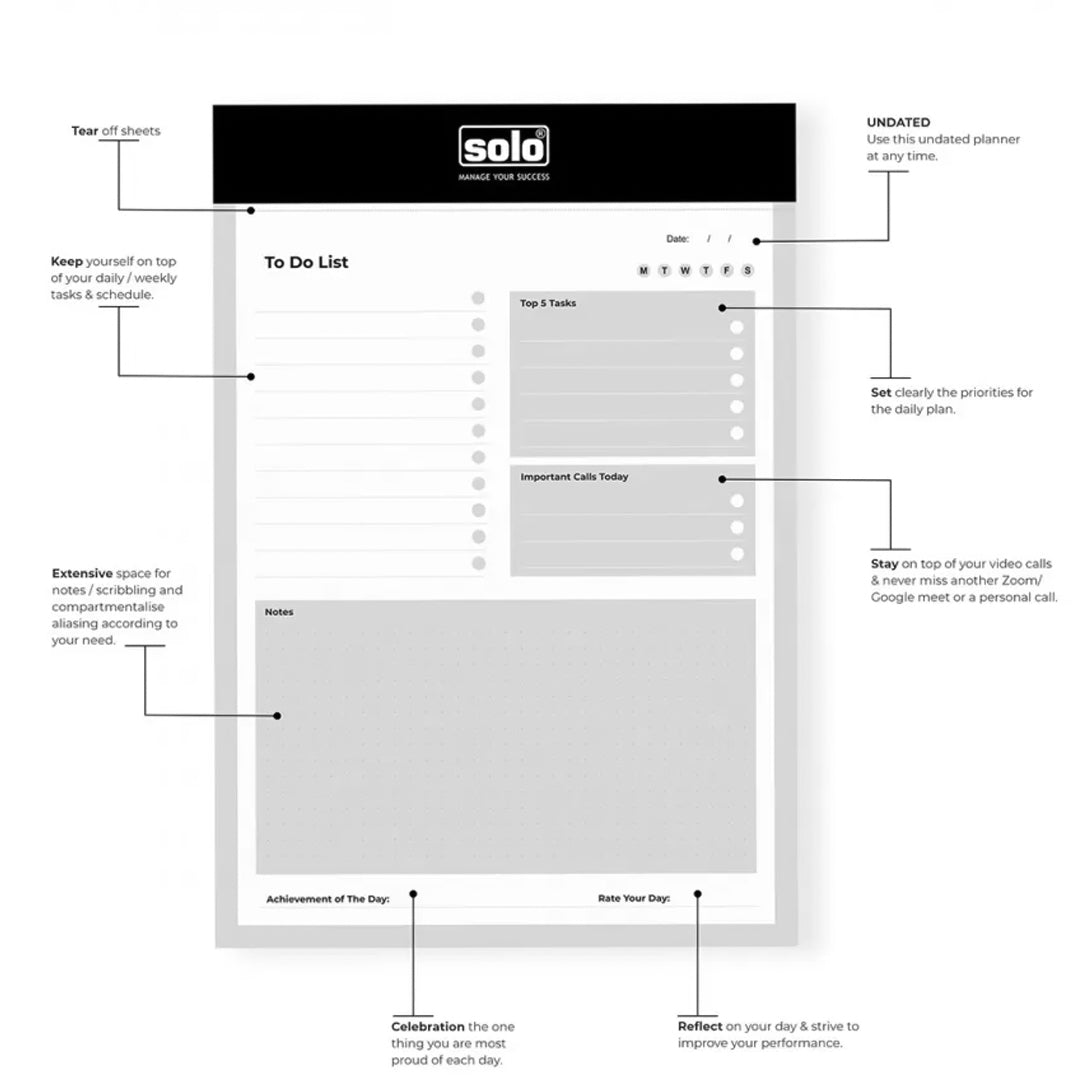 Solo To Do Pads - SCOOBOO - TDPB5 - To - Do - Lists