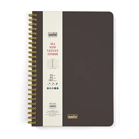 Solo Velvet Finish Notebook (Unruled) - A5 - SCOOBOO - NA504 - Plain