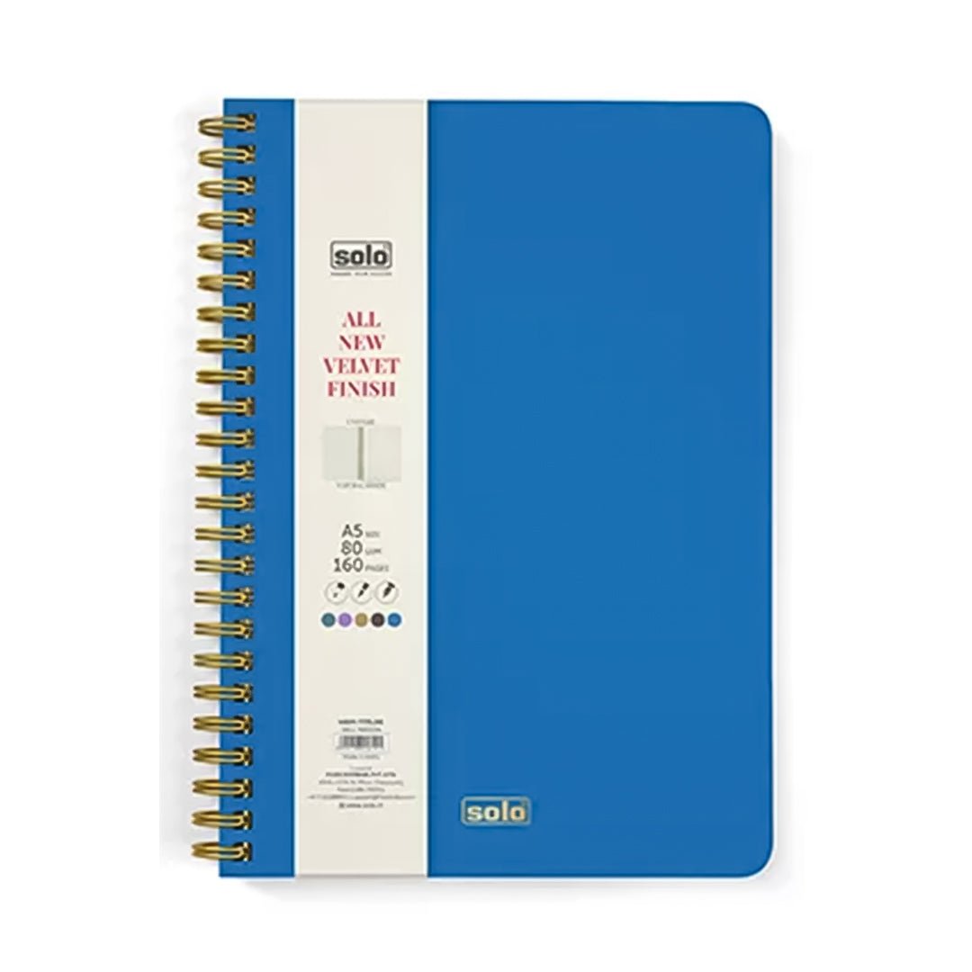 Solo Velvet Finish Notebook (Unruled) - A5 - SCOOBOO - NA504 - Plain