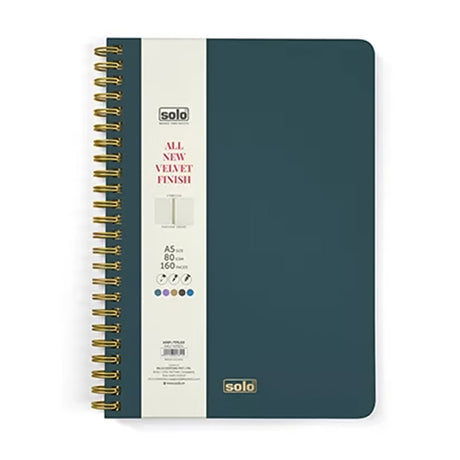 Solo Velvet Finish Notebook (Unruled) - A5 - SCOOBOO - NA504 - Plain