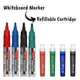 Soni Officemate 4 Color Whiteboard Marker+4 Refillable Cartridges - SCOOBOO - 071 - White - Board Marker