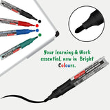 Soni Officemate 4 Color Whiteboard Marker+4 Refillable Cartridges - SCOOBOO - 071 - White - Board Marker