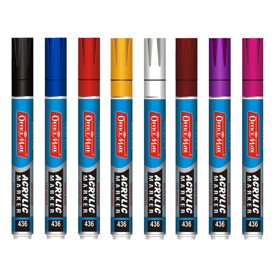 Soni Officemate Acrylic Marker - Pack of 10 - SCOOBOO - SKU:436-8 - Brush Pens