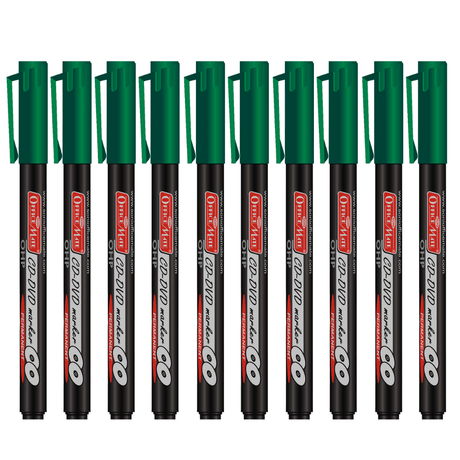 Soni Officemate CD/DVD Marker - Pack of 10 - SCOOBOO - Pack of Green - Permanent Markers