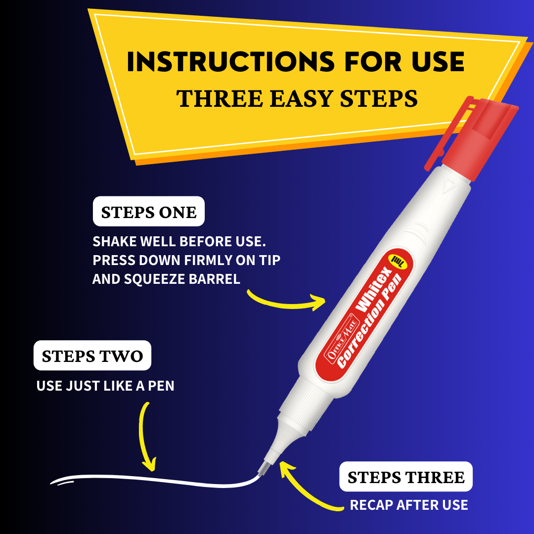 Soni Officemate Correction Pen Metal Tip, 7ml - SCOOBOO - 421 - Eraser & Correction