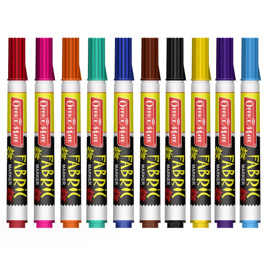 Soni Officemate Fabric Markers in PP Box (Pack of 5) - SCOOBOO - Fabric-754-10 - Fabric Markers