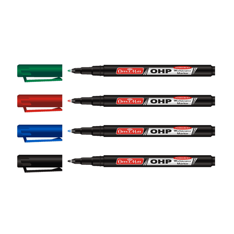 Soni Officemate Fine Tip CD/DVD Markers Pen - Pack of 4 (Mix Color) - SCOOBOO - Permanent Markers