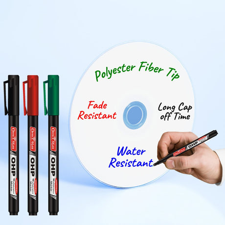 Soni Officemate Fine Tip CD/DVD Markers Pen - Pack of 4 (Mix Color) - SCOOBOO - Permanent Markers