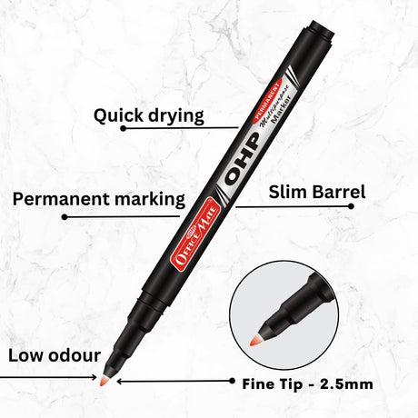 Soni Officemate Fine Tip CD/DVD Markers Pen - Pack of 4 (Mix Color) - SCOOBOO - Permanent Markers