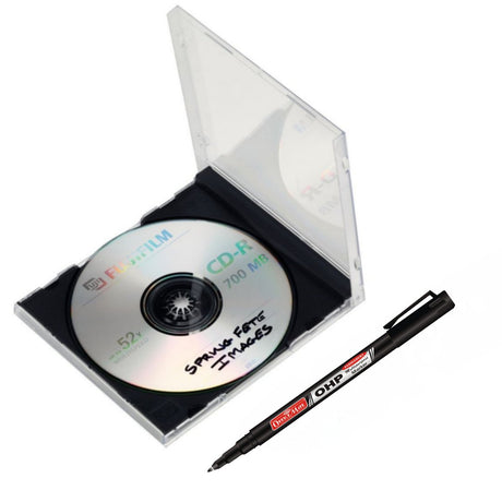 Soni Officemate Fine Tip CD/DVD Markers Pen - Pack of 4 (Mix Color) - SCOOBOO - Permanent Markers