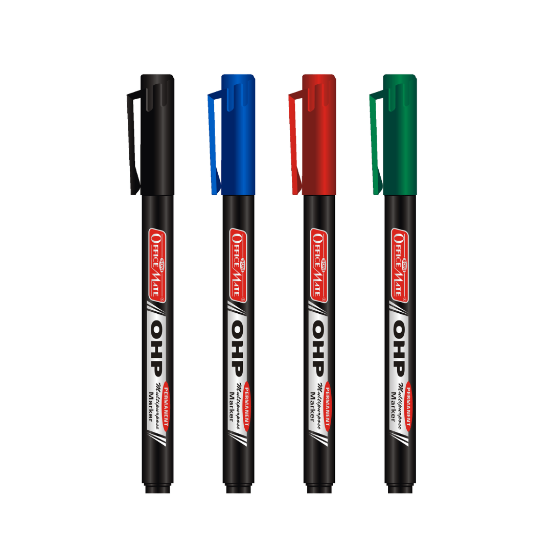 Soni Officemate Fine Tip CD/DVD Markers Pen - Pack of 4 (Mix Color) - SCOOBOO - Permanent Markers