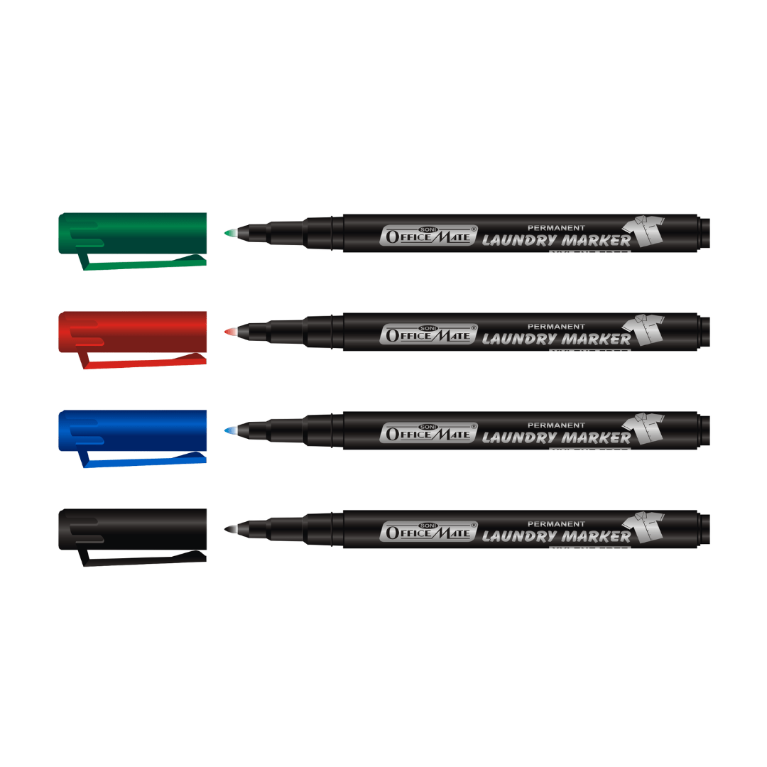 Soni Officemate Fine Tip Laundry Markers Pen - Sets (Mix Color) - SCOOBOO - Fabric Markers