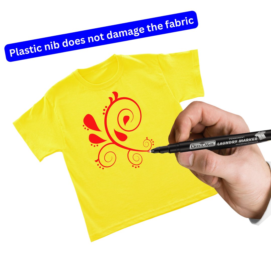 Soni Officemate Fine Tip Laundry Markers Pen - Sets (Mix Color) - SCOOBOO - Fabric Markers