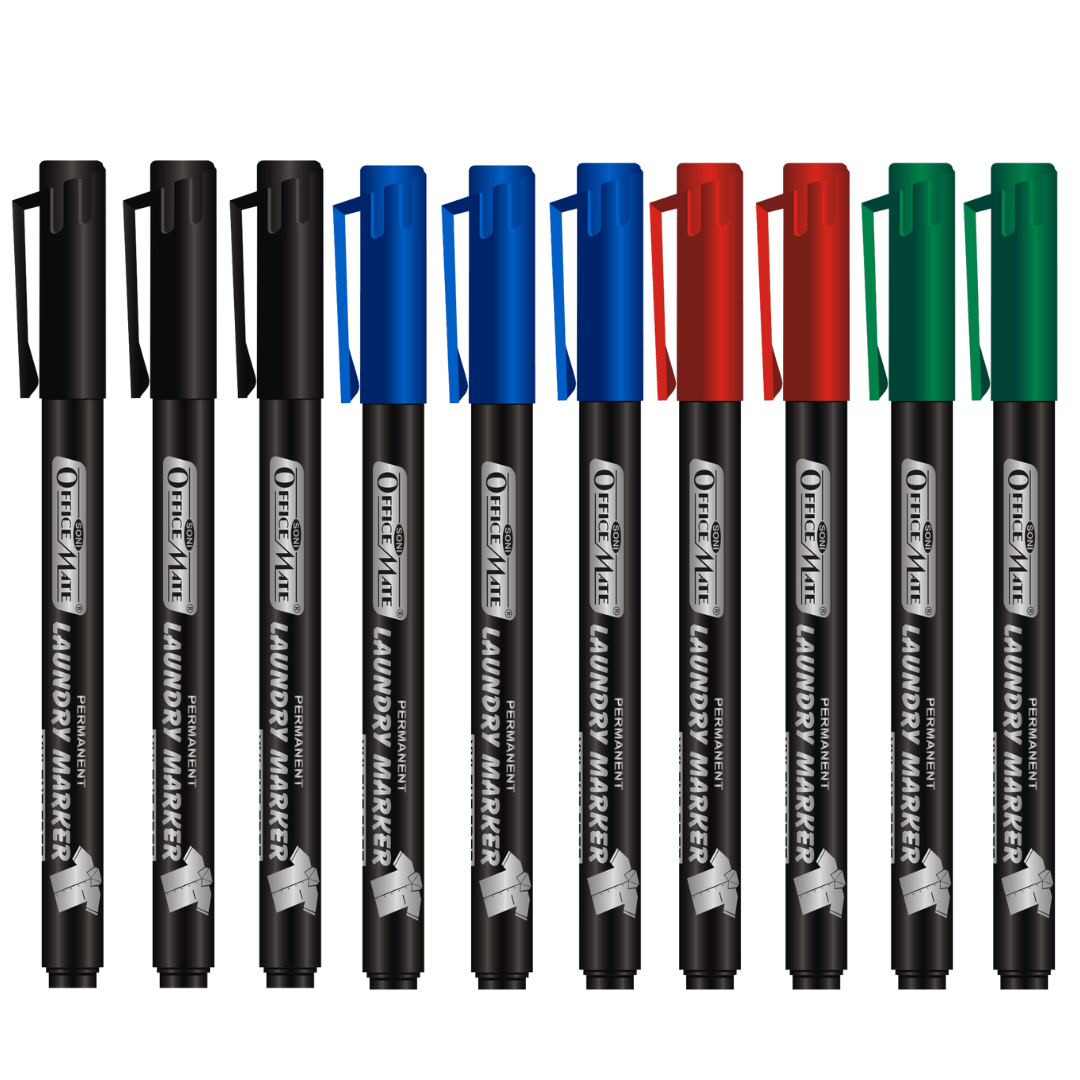 Soni Officemate Fine Tip Laundry Markers Pen - Sets (Mix Color) - SCOOBOO - Fabric Markers