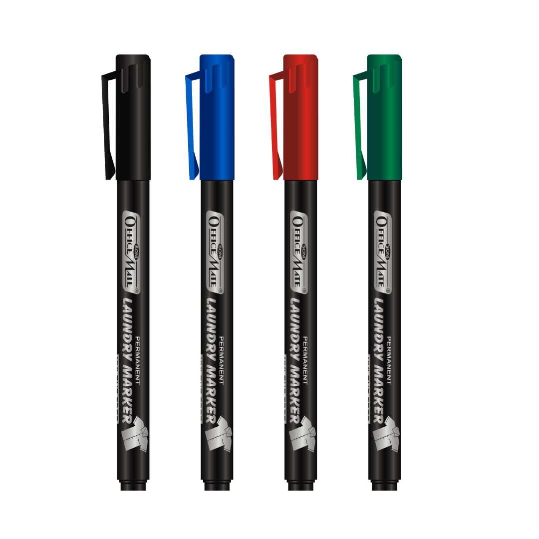 Soni Officemate Fine Tip Laundry Markers Pen - Sets (Mix Color) - SCOOBOO - Fabric Markers