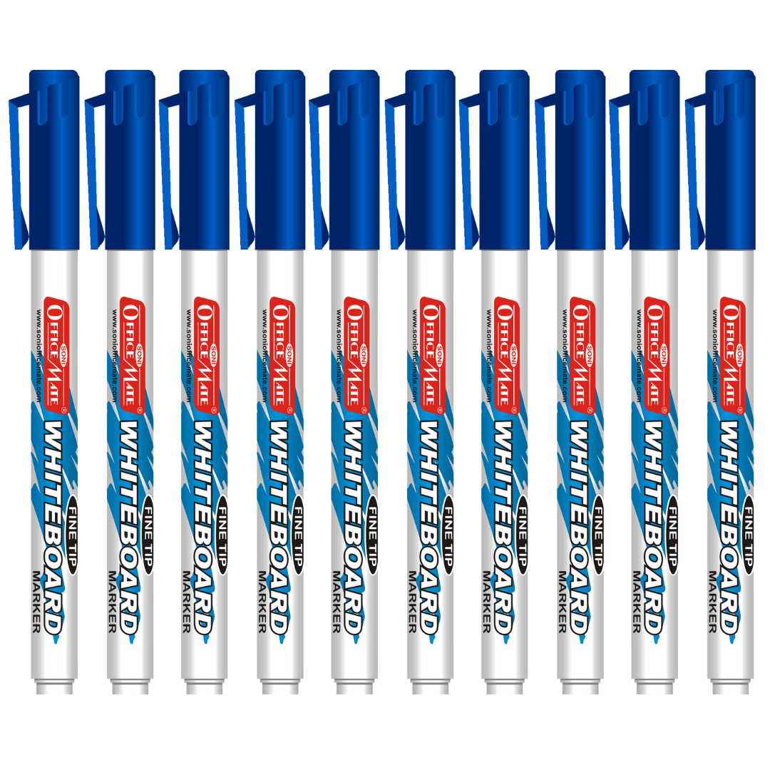 Soni Officemate Fine Tip Whiteboard Marker - Pack of 10 - SCOOBOO - White-Board Marker