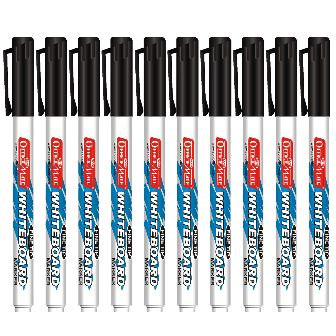 Soni Officemate Fine Tip Whiteboard Marker - Pack of 10 - SCOOBOO - White-Board Marker