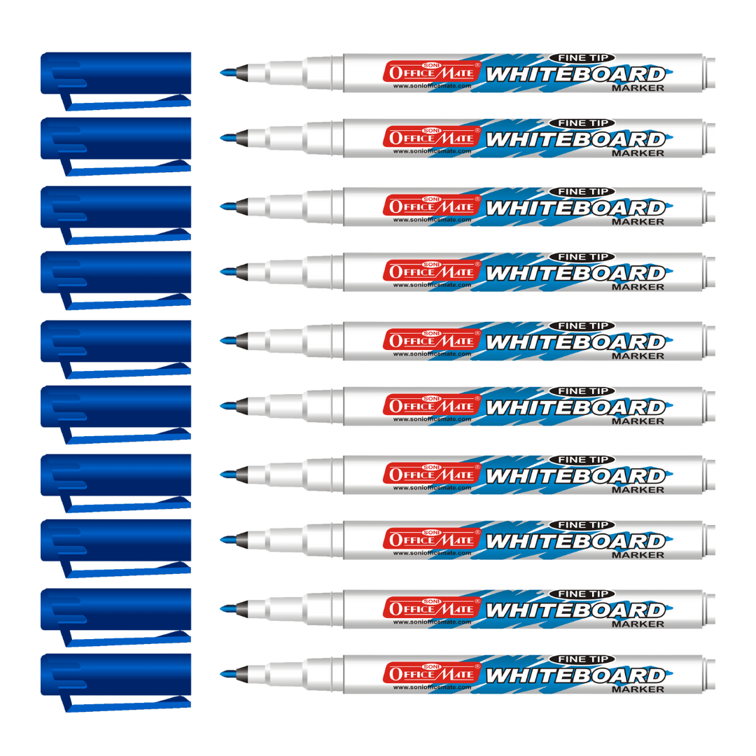 Soni Officemate Fine Tip Whiteboard Marker - Pack of 10 - SCOOBOO - White-Board Marker