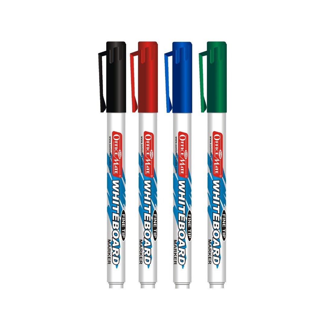 Soni Officemate Fine Tip Whiteboard Marker - Pack of 4 - SCOOBOO - White-Board Marker