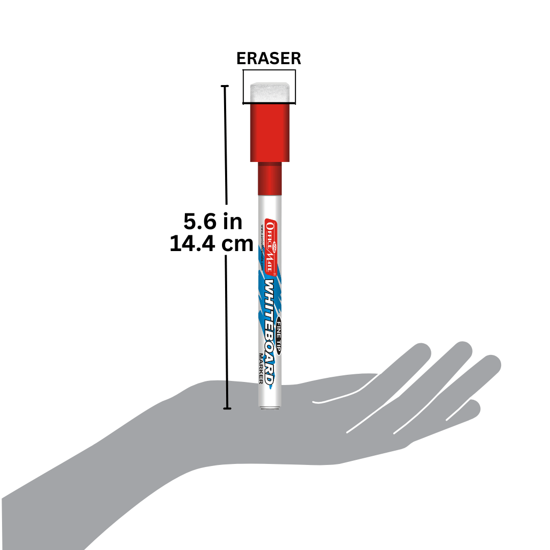 Soni Officemate Fine Tip Whiteboard Marker with Duster On Cap - Pack of 10 - SCOOBOO - White-Board Eraser
