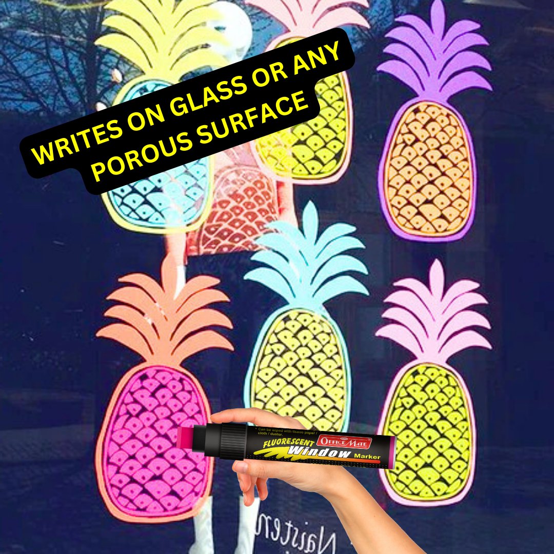 Soni Officemate Fluorescent Window Marker - SCOOBOO - Glass Paints & Markers