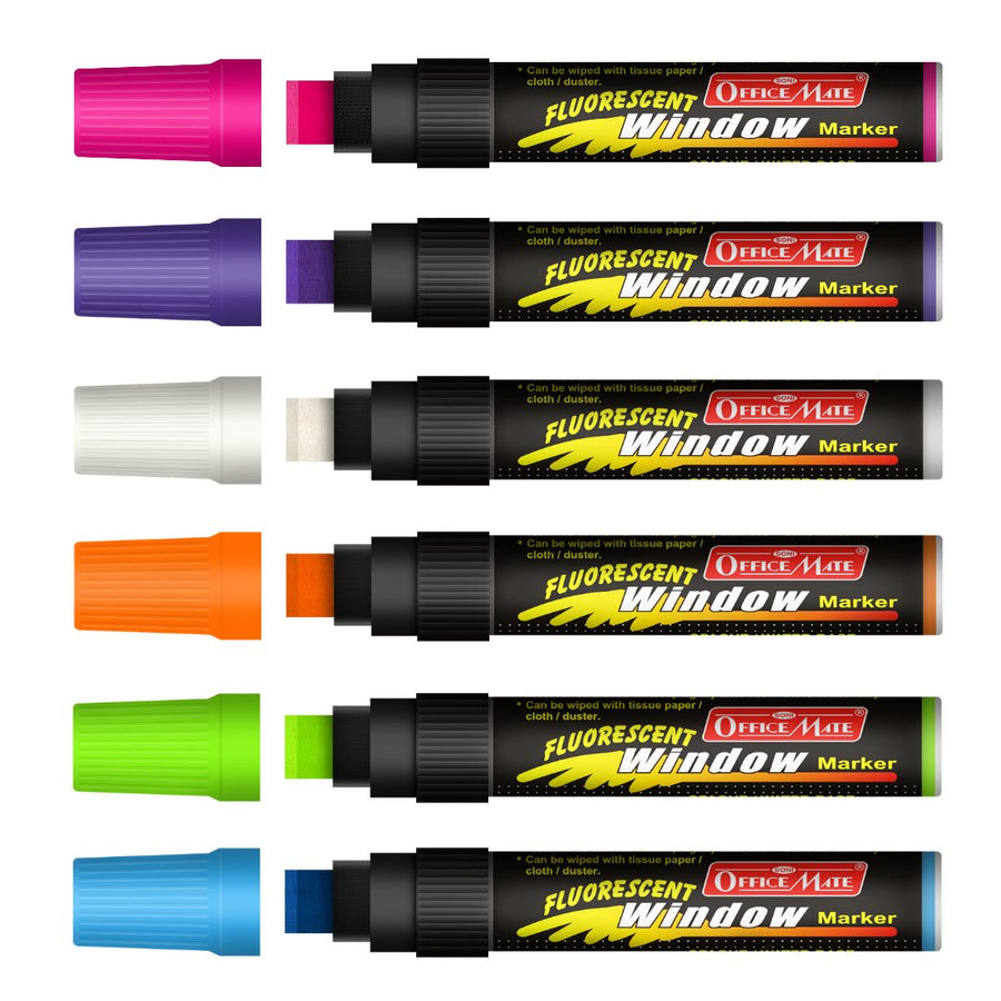 Soni Officemate Fluorescent Window Marker - SCOOBOO - Green - Glass Paints & Markers
