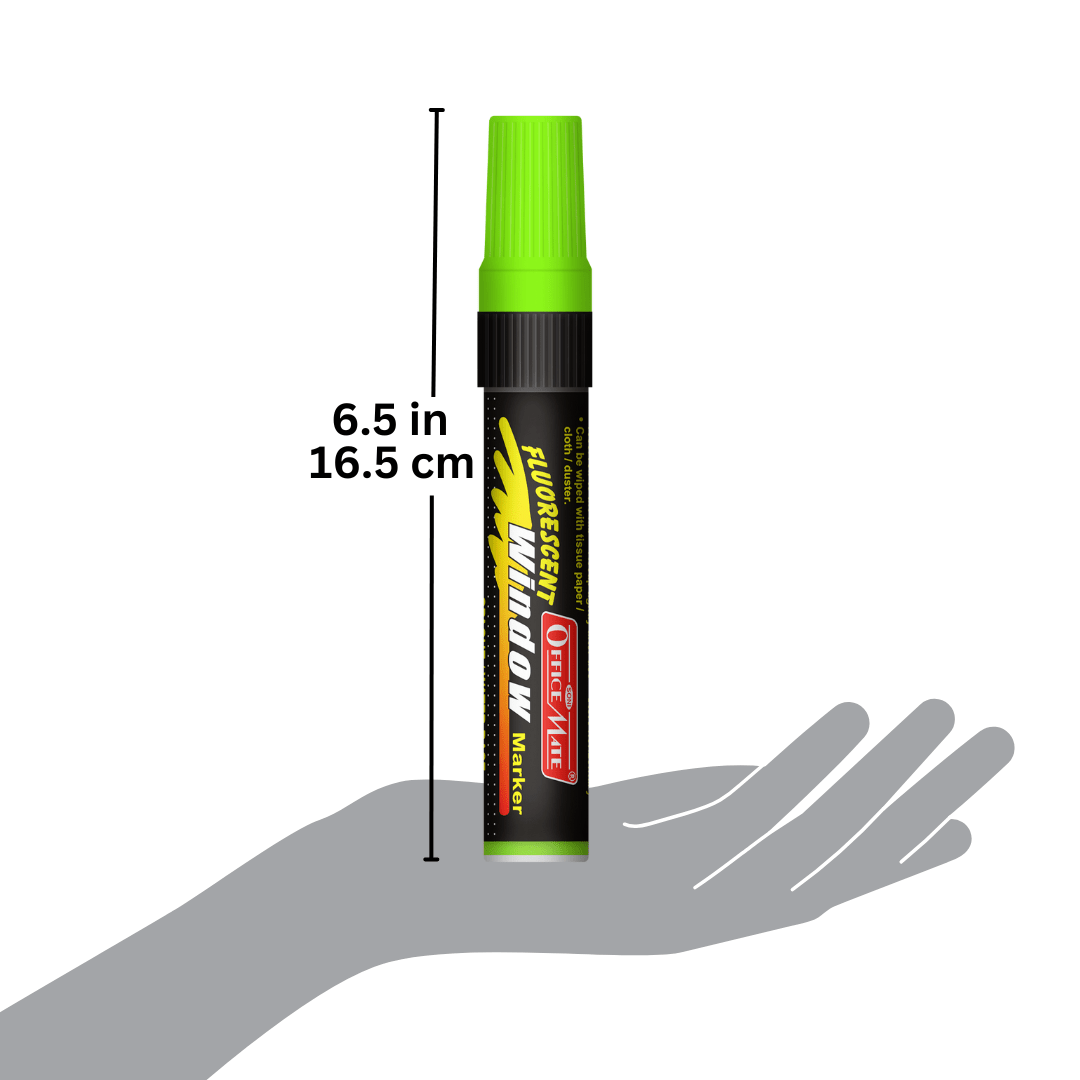 Soni Officemate Fluorescent Window Marker - SCOOBOO - Green - Glass Paints & Markers