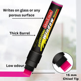 Soni Officemate Fluorescent Window Markers (Pack of 6) - SCOOBOO - Glass Paints & Markers