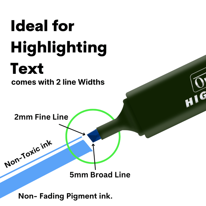 Soni Officemate Hi-Lighter Textliner Set - SCOOBOO - Pack of 4 - Highlighter