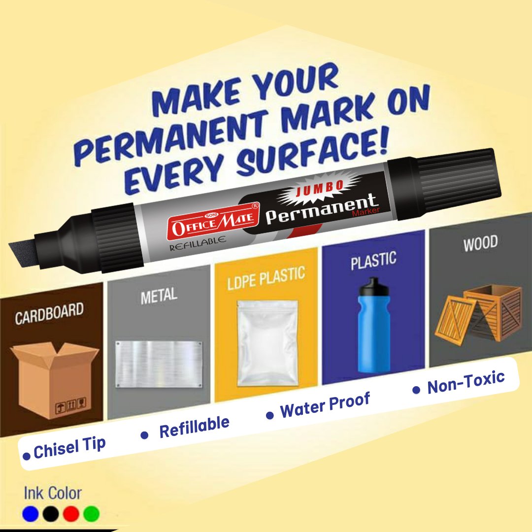 Soni Officemate Jumbo Permanent Marker - SCOOBOO - Permanent Markers