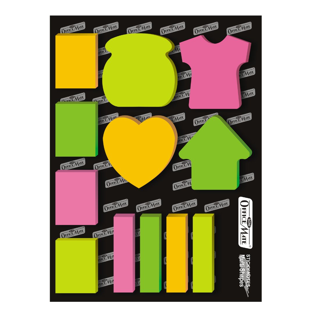 Soni Officemate Multi Shape Sticky Note Pads - SCOOBOO - Sticky Notes