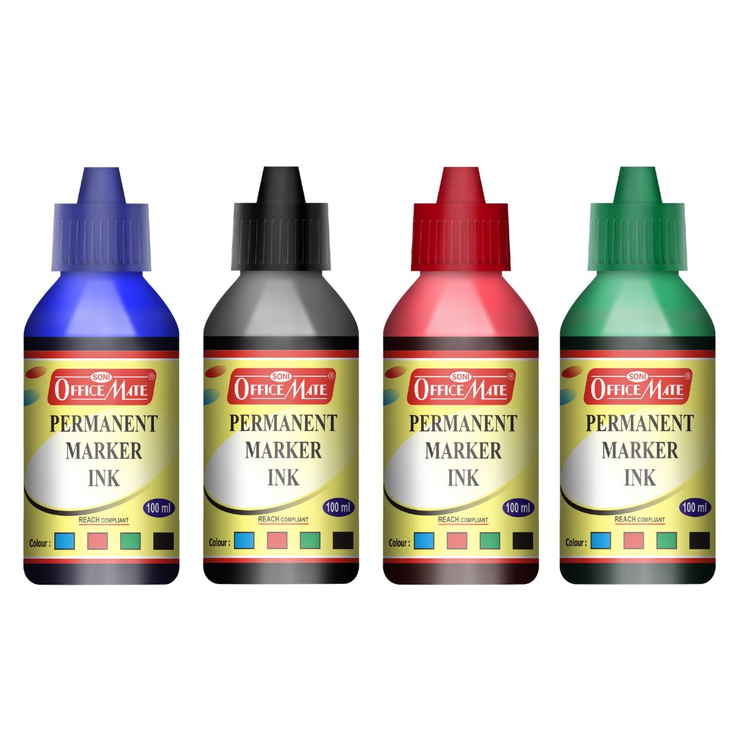 Soni Officemate Permanent Marker Ink Bottle Sets - SCOOBOO - Soni ...